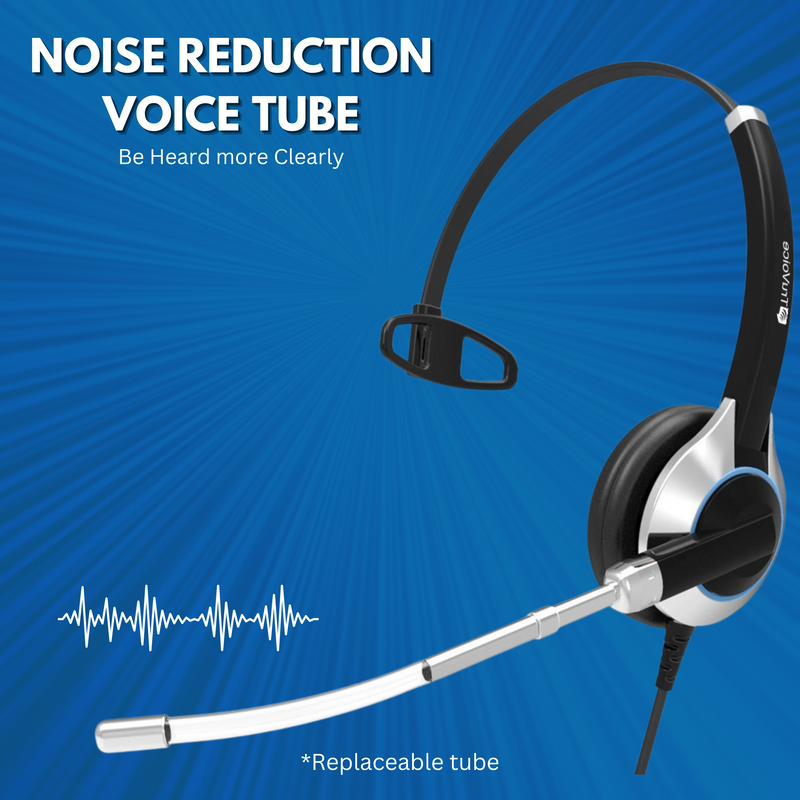TruVoice HD-300 Single Ear Voice Tube Headset Including USB Adapter Cable