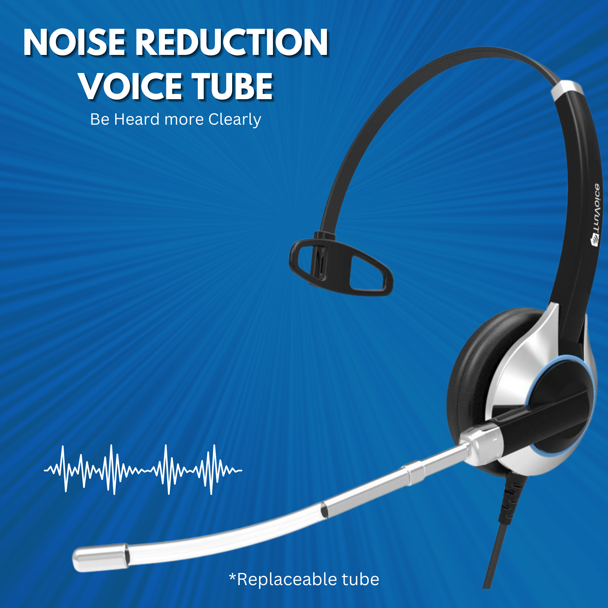 TruVoice HD-300 Single Ear Voice Tube Headset Including QD Cable for Avaya / Nortel Digital Phones