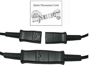 TruVoice Compatible QD to 3.5mm Bottom Cord - Coiled