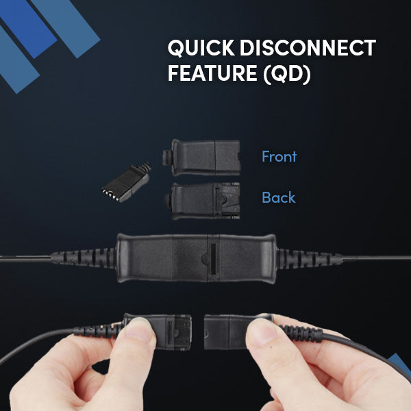 TruVoice HD-700 Single Ear Noise Canceling Headset Including QD Cable for Polycom VVX and SoundPoint Models of Telephone