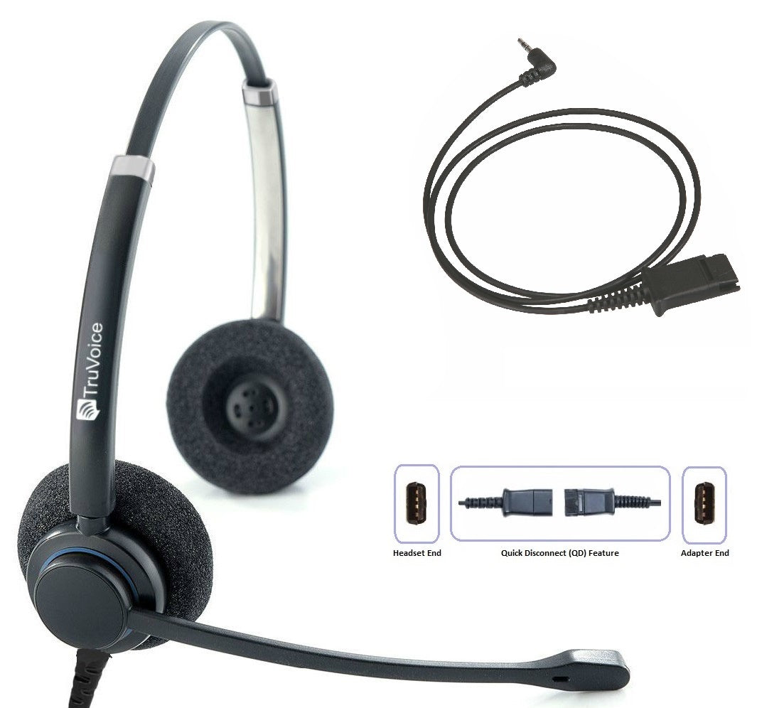 TruVoice HD-150 Double Ear Noise Canceling Headset Including 2.5mm QD Cable