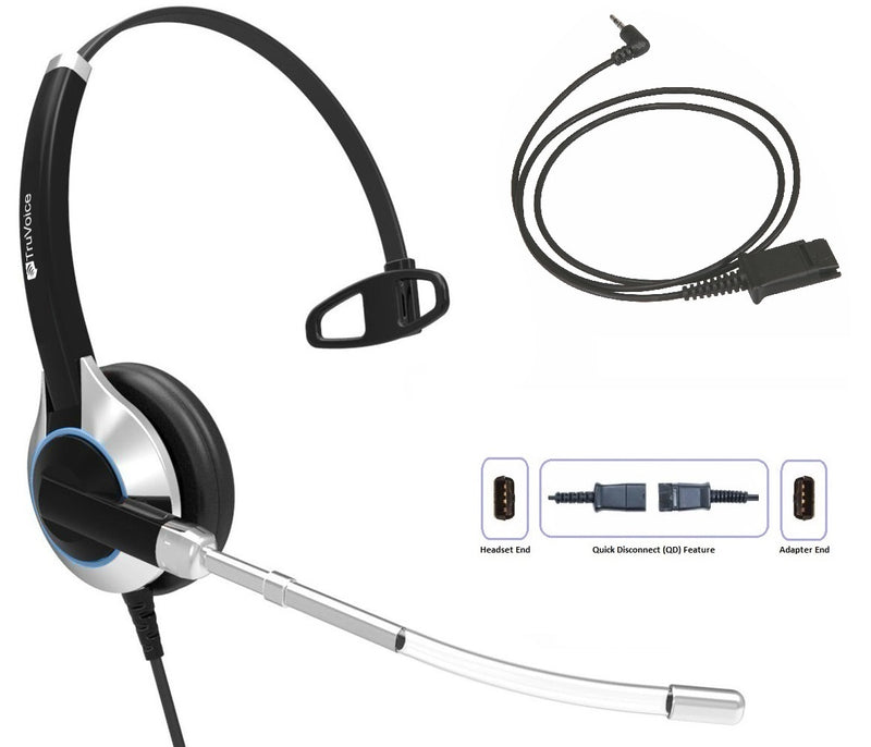 TruVoice HD-300 Single Ear Voice Tube Headset Including 2.5mm QD Cable