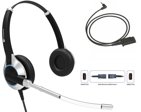 TruVoice HD-350 Double Ear Voice Tube Headset Including 2.5mm QD Cable