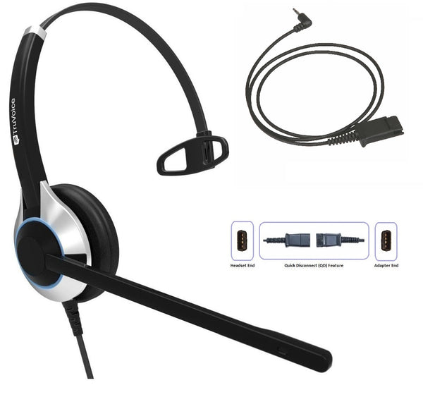 TruVoice HD-500 Single Ear Noise Canceling Headset Including 2.5mm QD Cable