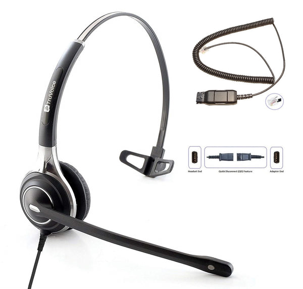 TruVoice HD-700 Single Ear Noise Canceling Headset Including QD Cable for Avaya IP Phones