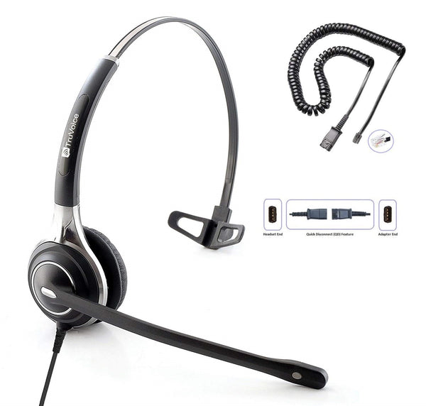 TruVoice HD-700 Single Ear Noise Canceling Headset Including QD Cable for Digium / Sangoma Phones