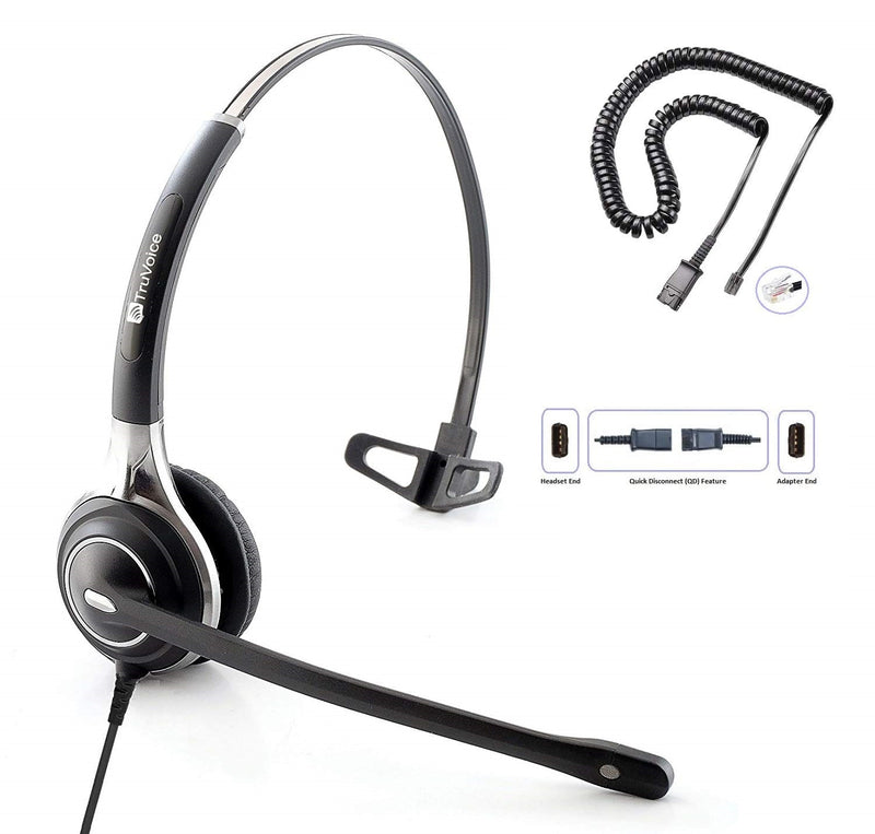 TruVoice HD-700 Single Ear Noise Canceling Headset Including QD Cable for ShoreTel Phones