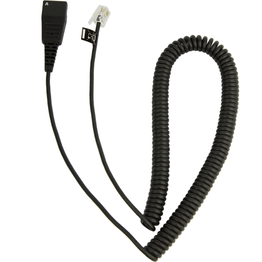 Jabra QD to RJ9 Coiled Cord for Cisco Phone Systems